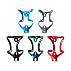 TANKE aluminium bike bottle cages in red, blue and Oil Slick finishes