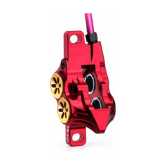 TANKE TB800 four-piston hydraulic disc brake caliper in purple and red