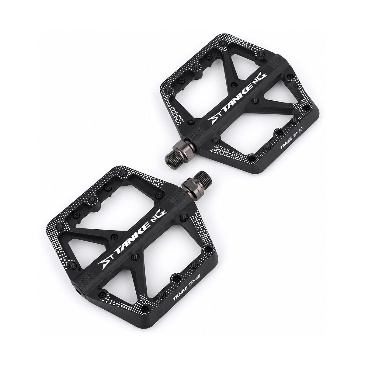 TANKE TP60 nylon mountain bike pedals in black, orange, blue, purple, green, grey and red