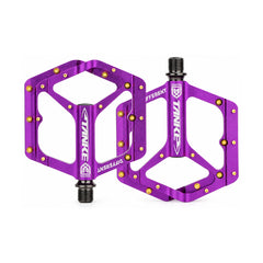 TANKE CNC alloy platform pedals in green, purple, silver, black, oil slick and camo