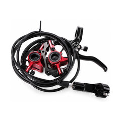 TANKE TB200 hydraulic disc brake calipers in black and red with brake hose