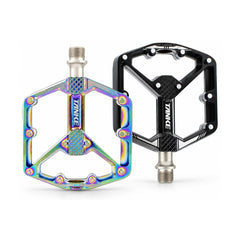 TANKE TP40 flat pedals in black and Oil Slick with CNC machined alloy body