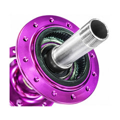 TANKE TH230 24-hole road hub in black, purple and red with thru-axle fitment