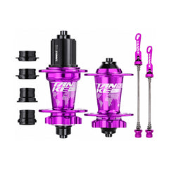 TANKE TH390 convertible hub pair in oil slick, black, red, purple, pink, gold, violet and rose pink
