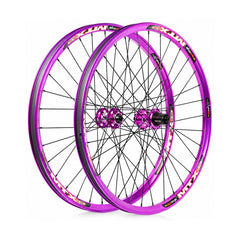 TANKE MTX33 welded alloy MTB wheelset with purple or black rims and 120-point hubs