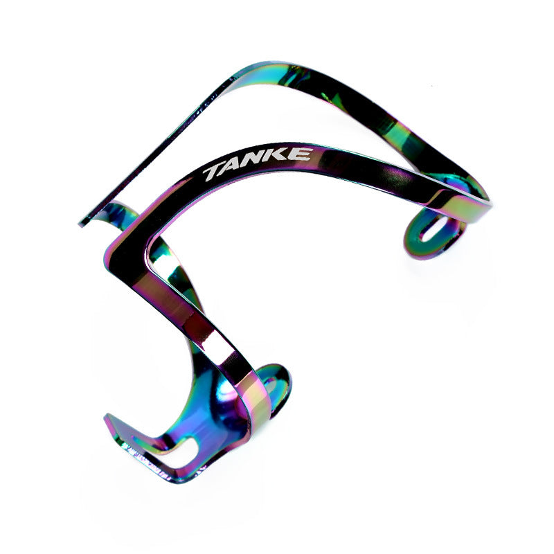 TANKE aluminium bike bottle cages in red, blue and Oil Slick finishes
