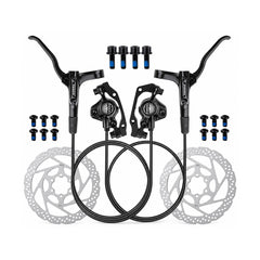 TANKE MT200 two piston hydraulic disc brake set in black and oil slick with rotor option