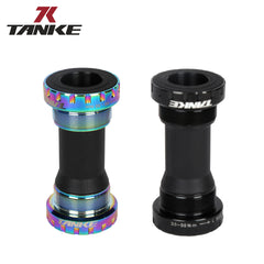 TANKE threaded bottom bracket for 68-73 mm shells beside a BB92 press-fit version