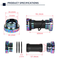 TANKE threaded bottom bracket for 68-73 mm shells beside a BB92 press-fit version