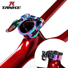 TANKE oil slick alloy seatpost and matching seatpost clamp