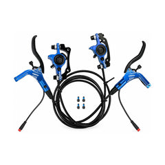 TANKE TB310 e-bike hydraulic disc brake set in black, red, blue, purple and gold with rotors