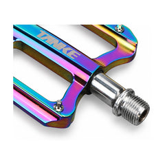 TANKE TP10 aluminium road bike pedal in an oil slick finish with a sealed bearing spindle