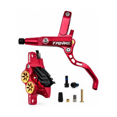 TANKE TB800 four-piston hydraulic disc brake caliper in purple and red
