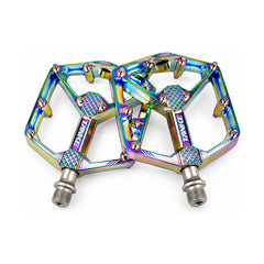 TANKE TP40 flat pedals in black and Oil Slick with CNC machined alloy body