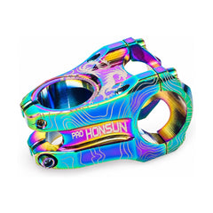 HONSUN 565 short aluminium MTB stem in Black, Oil Slick, Red and Blue