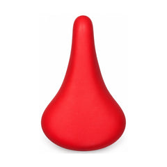 Ultra-soft shock-absorbing comfort bike saddle in red with a size S cover and universal rails