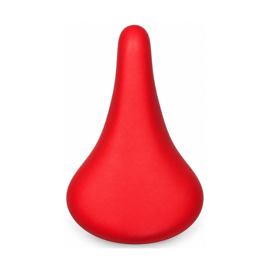 Ultra-soft shock-absorbing comfort bike saddle in red with a size S cover and universal rails