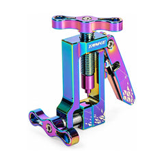 TANKE CNC hydraulic brake hose cutting tool in blue, black nylon and oil slick finishes