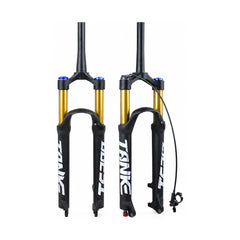 TANKE TF300-32 air suspension fork with gold and black stanchions for 26, 27.5 and 29 inch mountain bikes