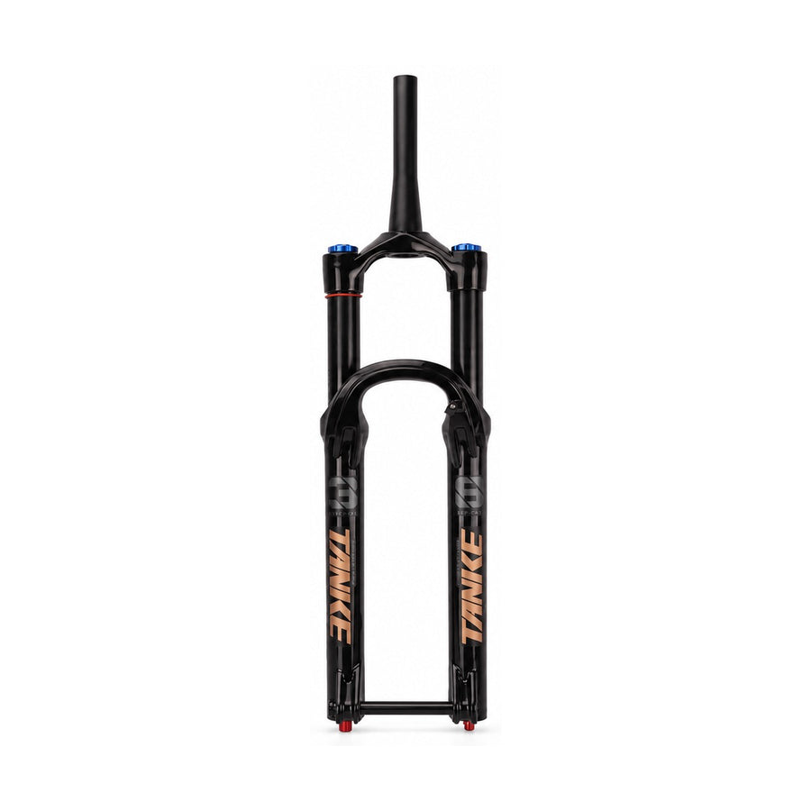 TANKE TF38 air fork in black, orange and blue with gold or black stanchions
