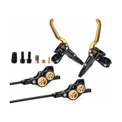 TANKE TB730 four-piston hydraulic disc brake in silver, gold and black