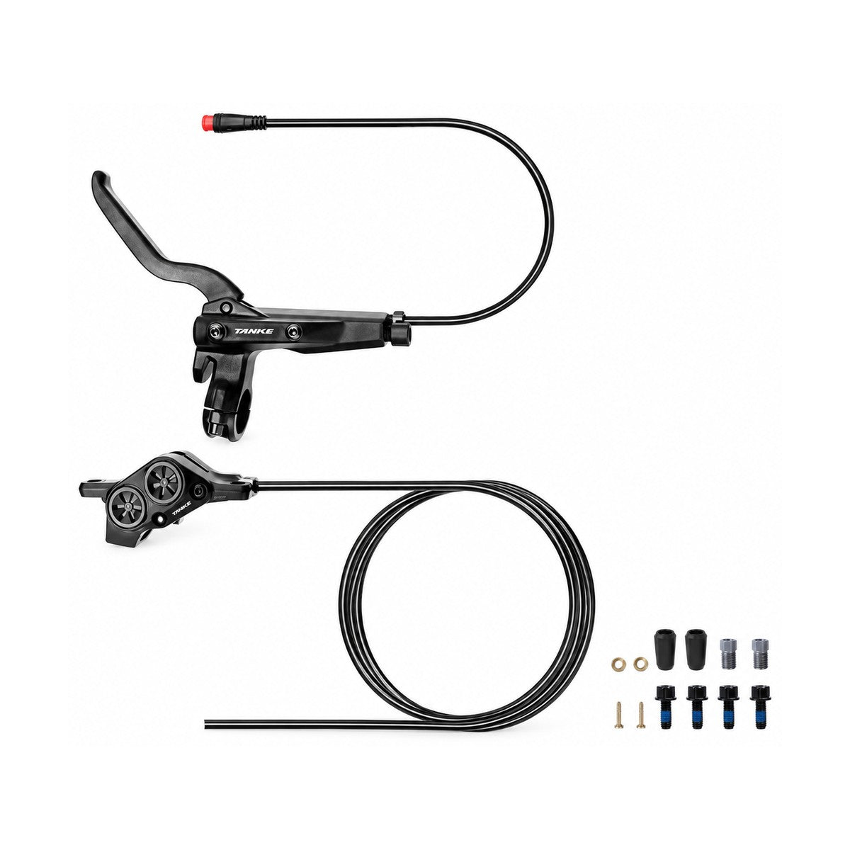 TANKE TB700 e-bike four-piston hydraulic brake set in black, black gold and silver grey