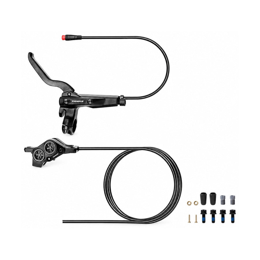TANKE TB700 e-bike four-piston hydraulic brake set in black, black gold and silver grey