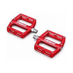 TANKE TP20 CNC aluminium bike pedals in Oil Slick, Black and Red finishes