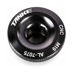 TANKE alloy crank arm bolt caps in oil slick, purple, red, black, silver and gold finishes