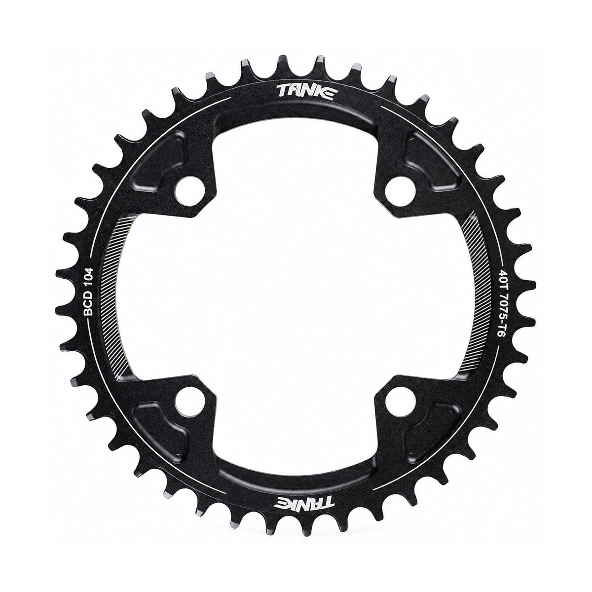 TANKE 104 BCD narrow-wide round chainring in black and GXP alloy versions