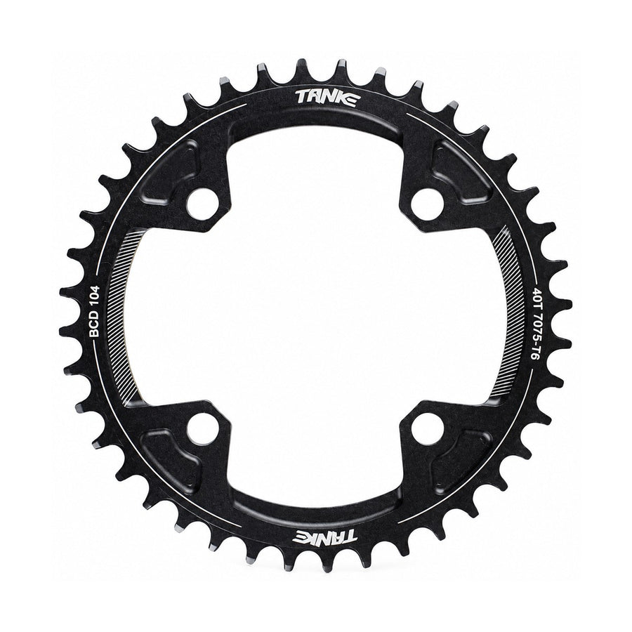 TANKE 104 BCD narrow-wide round chainring in black and GXP alloy versions