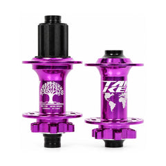 TANKE TH490 thru-axle hub in oil slick, rose pink, purple, black and red