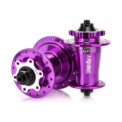 TANKE TH560 dirt jump hub pair in camo and oil slick finishes with 32-hole flanges