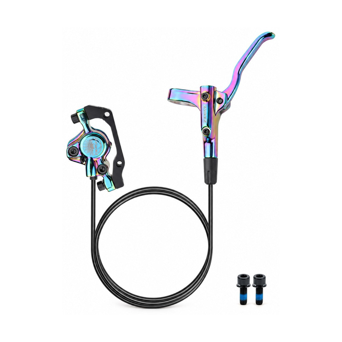 TANKE MT200 two piston hydraulic disc brake set in black and oil slick with rotor option