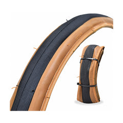 Folding bike tyres with tan wall and black wall casing in 26, 27.5, 29 inch and 700c