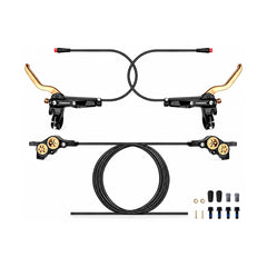 TANKE TB700 e-bike four-piston hydraulic brake set in black, black gold and silver grey