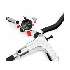 TANKE TB450 hydraulic disc brake caliper in black, silver and purple, front and rear