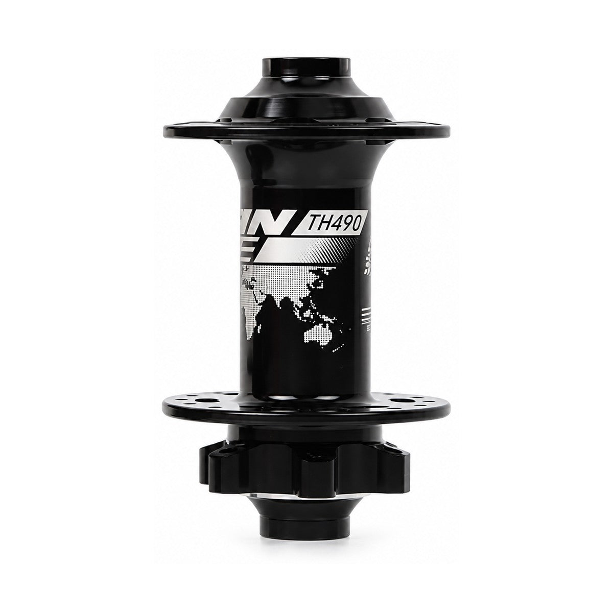 TANKE TH490 thru-axle hub in oil slick, rose pink, purple, black and red