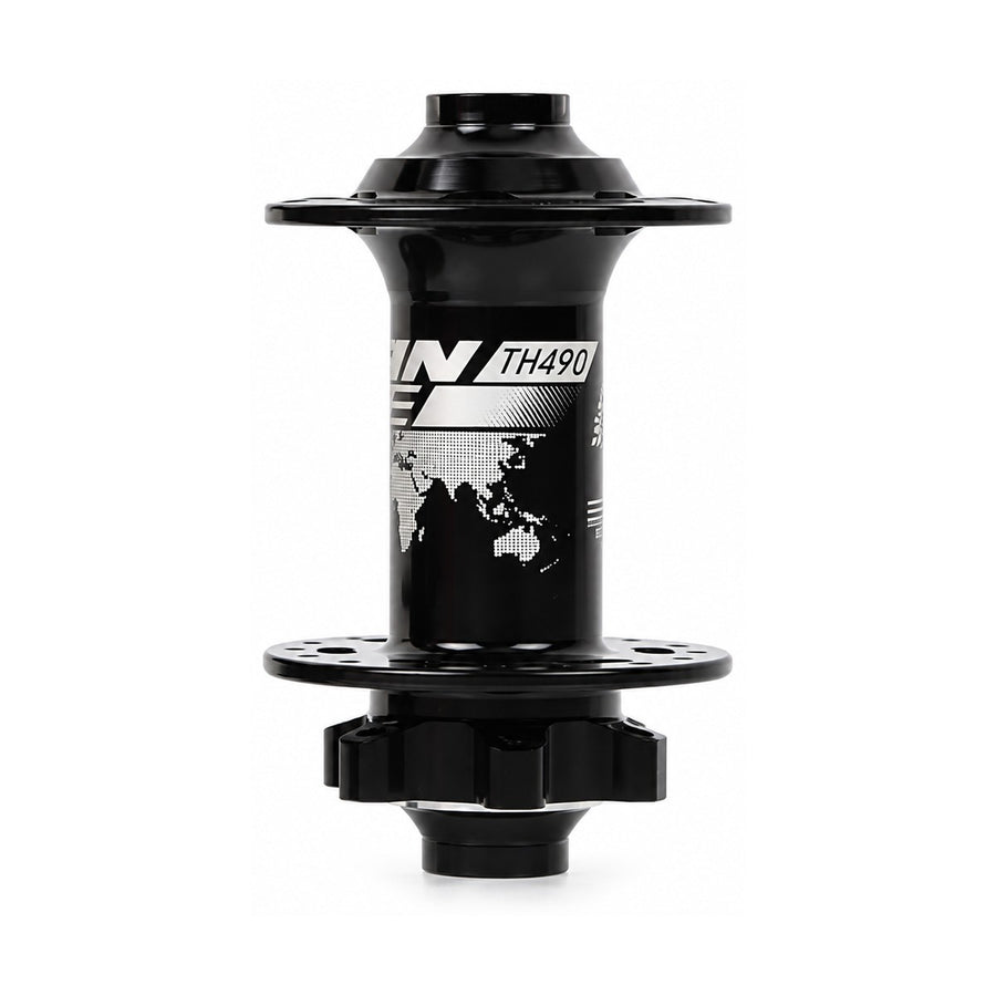 TANKE TH490 thru-axle hub in oil slick, rose pink, purple, black and red