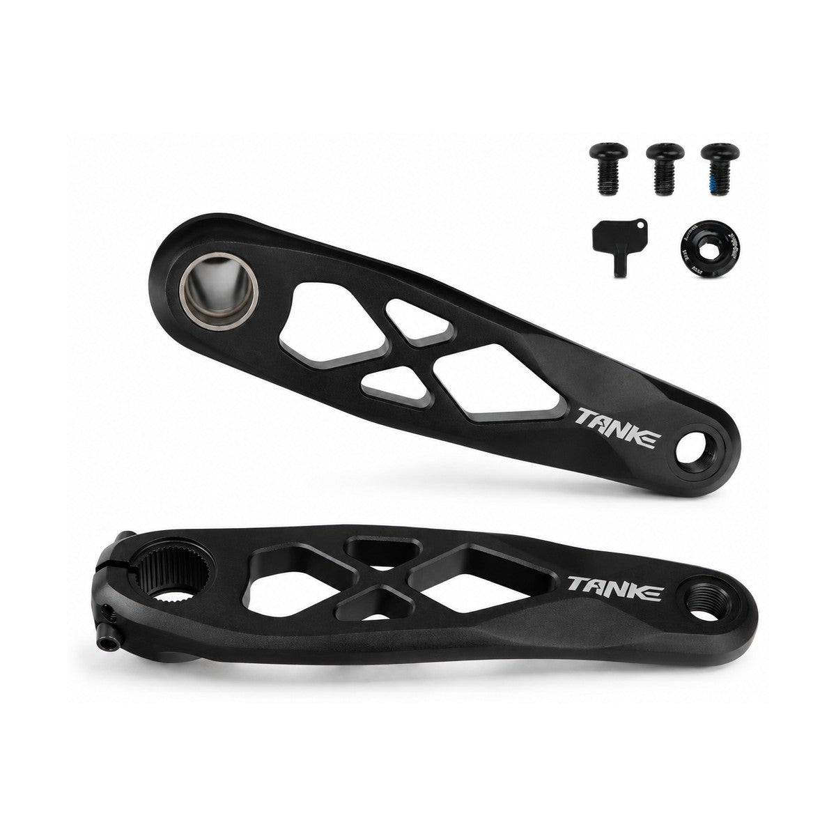 TANKE FC8000 hollow forged crank arms with chainrings in black, silver, purple and red