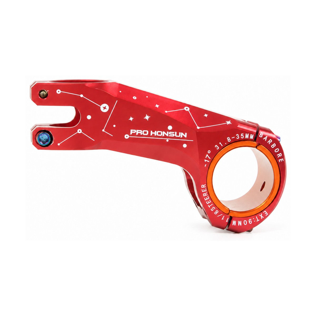 PROHONSUN CNC aluminium mountain bike stem in black, red, blue, purple and oil slick
