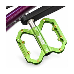 TANKE TP30 aluminium folding bike pedals in purple, rose pink, pink, silver, green and black