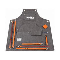 TANKE mechanic workwear for bike assembly shown in grey and black colourways
