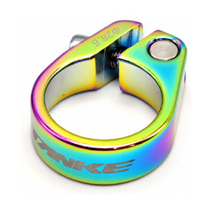 TANKE aluminium seatpost clamps in Oil Slick and Black finishes