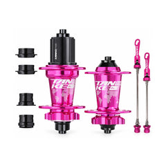 TANKE TH390 convertible hub pair in oil slick, black, red, purple, pink, gold, violet and rose pink