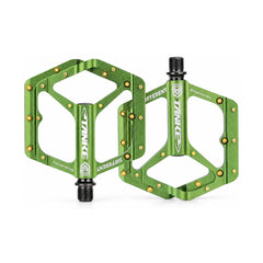 TANKE CNC alloy platform pedals in green, purple, silver, black, oil slick and camo
