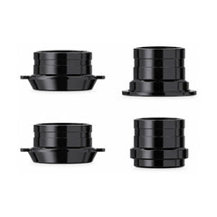TANKE aluminium hub end caps for quick-release and thru-axle hubs in front and rear pairs