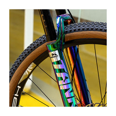 TANKE aluminium head tube badge for bike frames, shown as a one-piece and two-piece set
