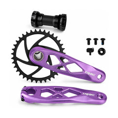TANKE FC8000 hollow forged crank arms with chainrings in black, silver, purple and red