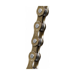 TANKE stainless steel bike chain in silver, brown, gold and oil slick with hollow plates